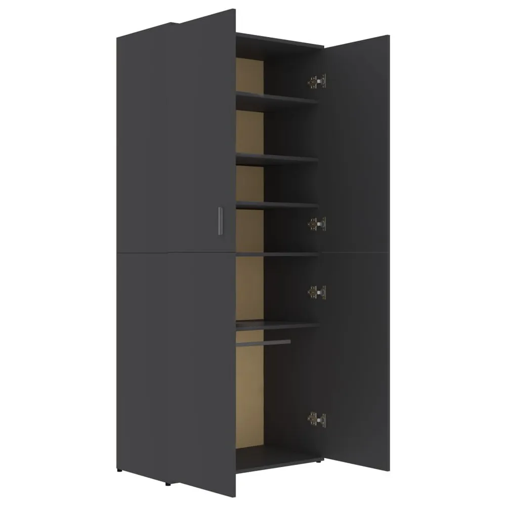 Schoenenkast 80x39x178 cm bewerkt hout grijs