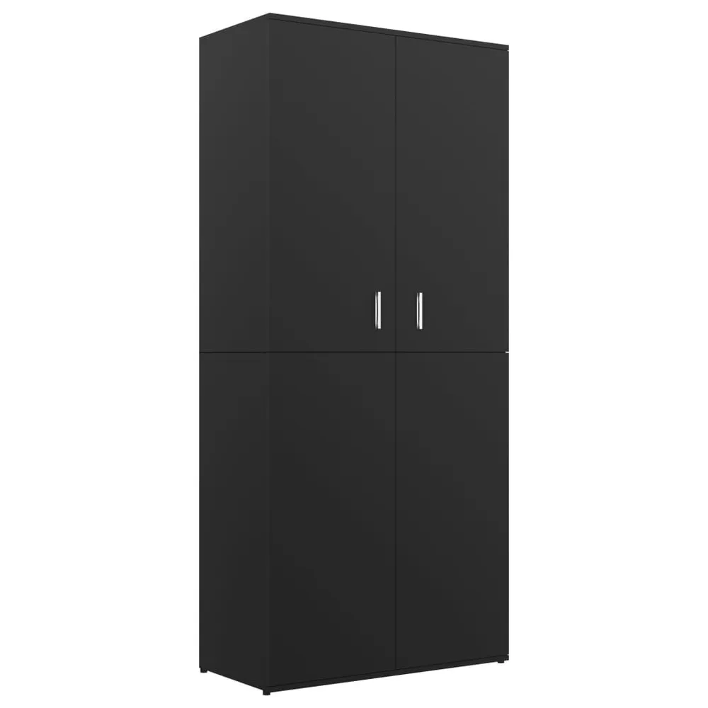 Schoenenkast 80x39x178 cm bewerkt hout zwart