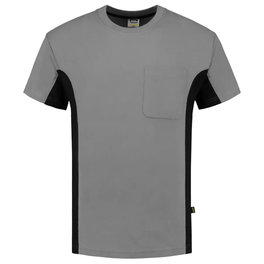 Tricorp T-shirt Bi-Color - Workwear - 102002 - grijs/zwart - maat 3XL