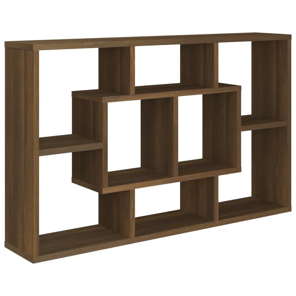Wandschap 85x16x52,5 cm bewerkt hout bruin eikenkleur