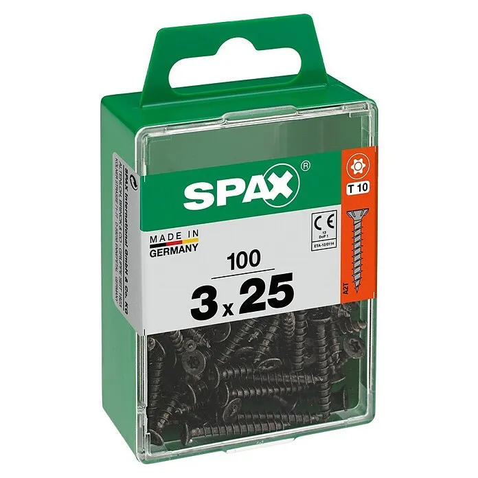 Gegalvaniseerd Spax T-Star plus Universele schroef - Ø x l: 3 x 25 mm, Voldraad, 100 st.