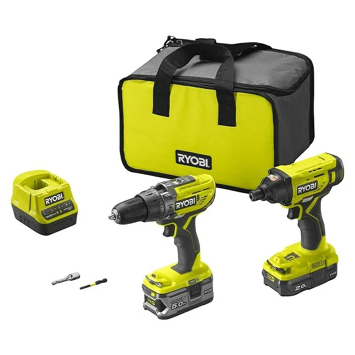 Ryobi ONE+ Machineset R18PDID2-252S 18V - 2 accu's voor Beton