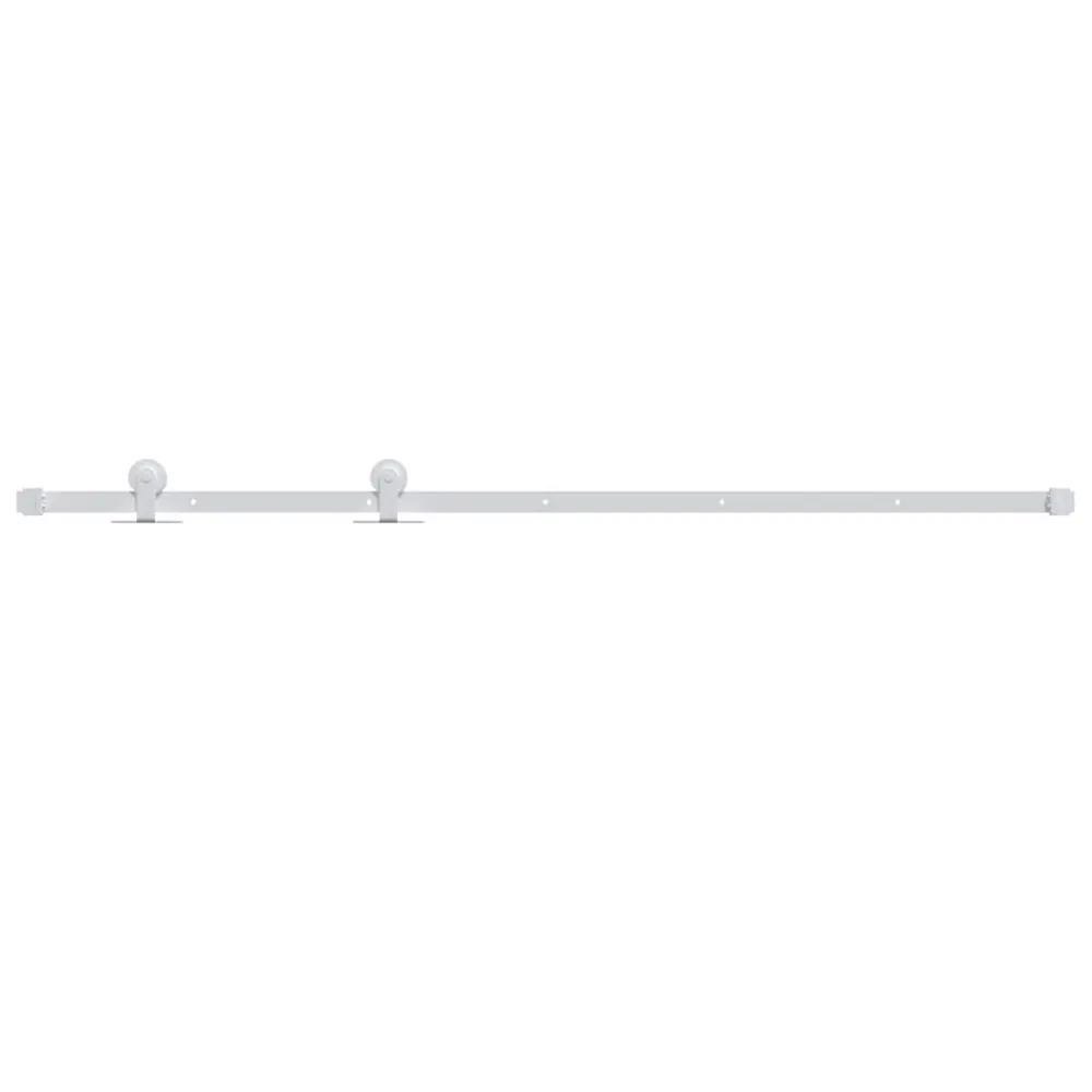 Beslagset voor schuifdeur 183 cm staal wit