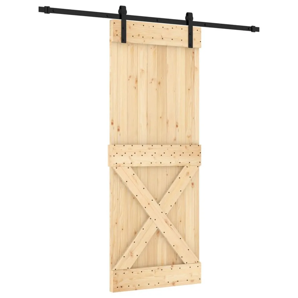 Gecertificeerd VdS Schuifdeur met beslag 80x210 cm massief grenenhout