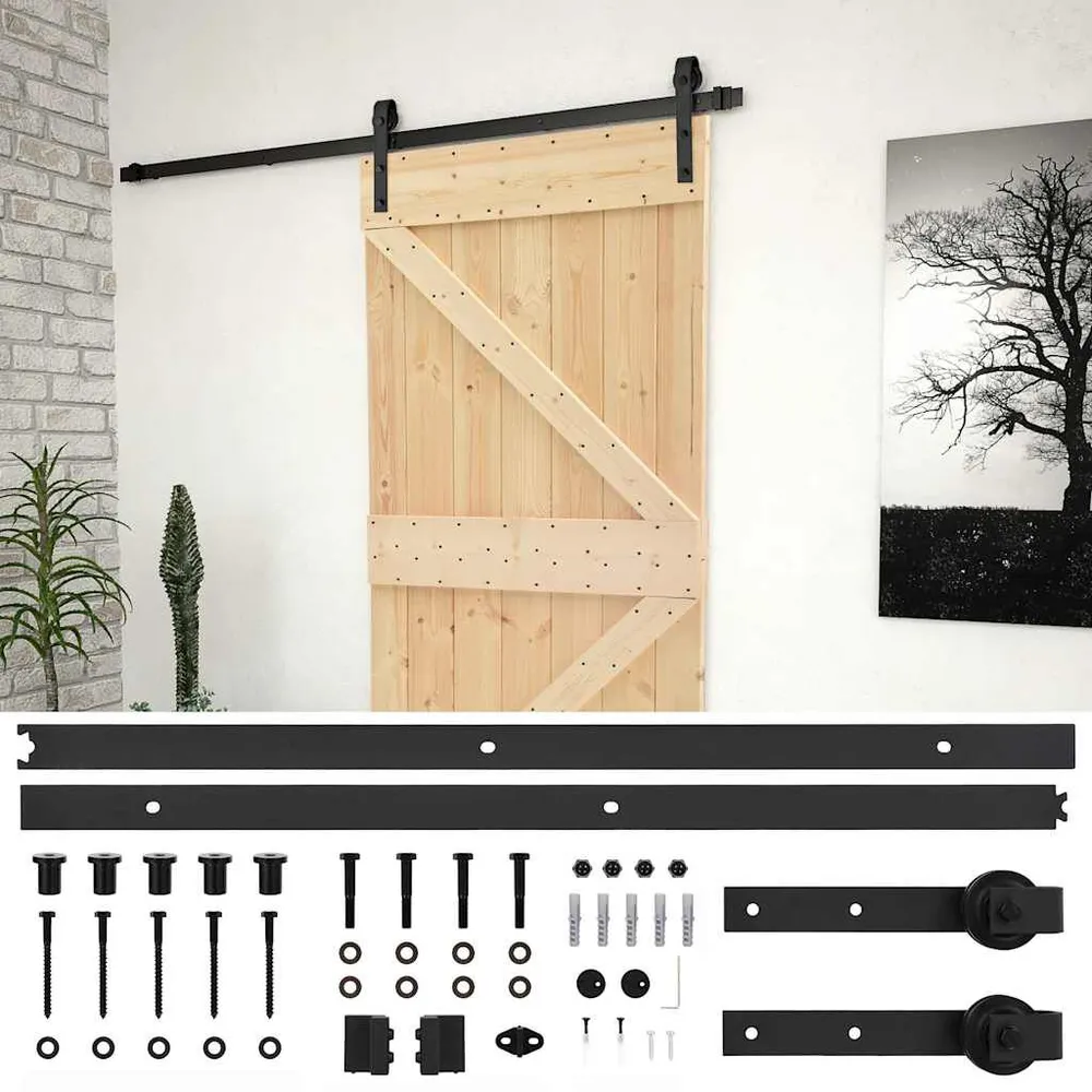 Professionele Kwaliteit Schuifdeur met beslag 80x210 cm massief grenenhout