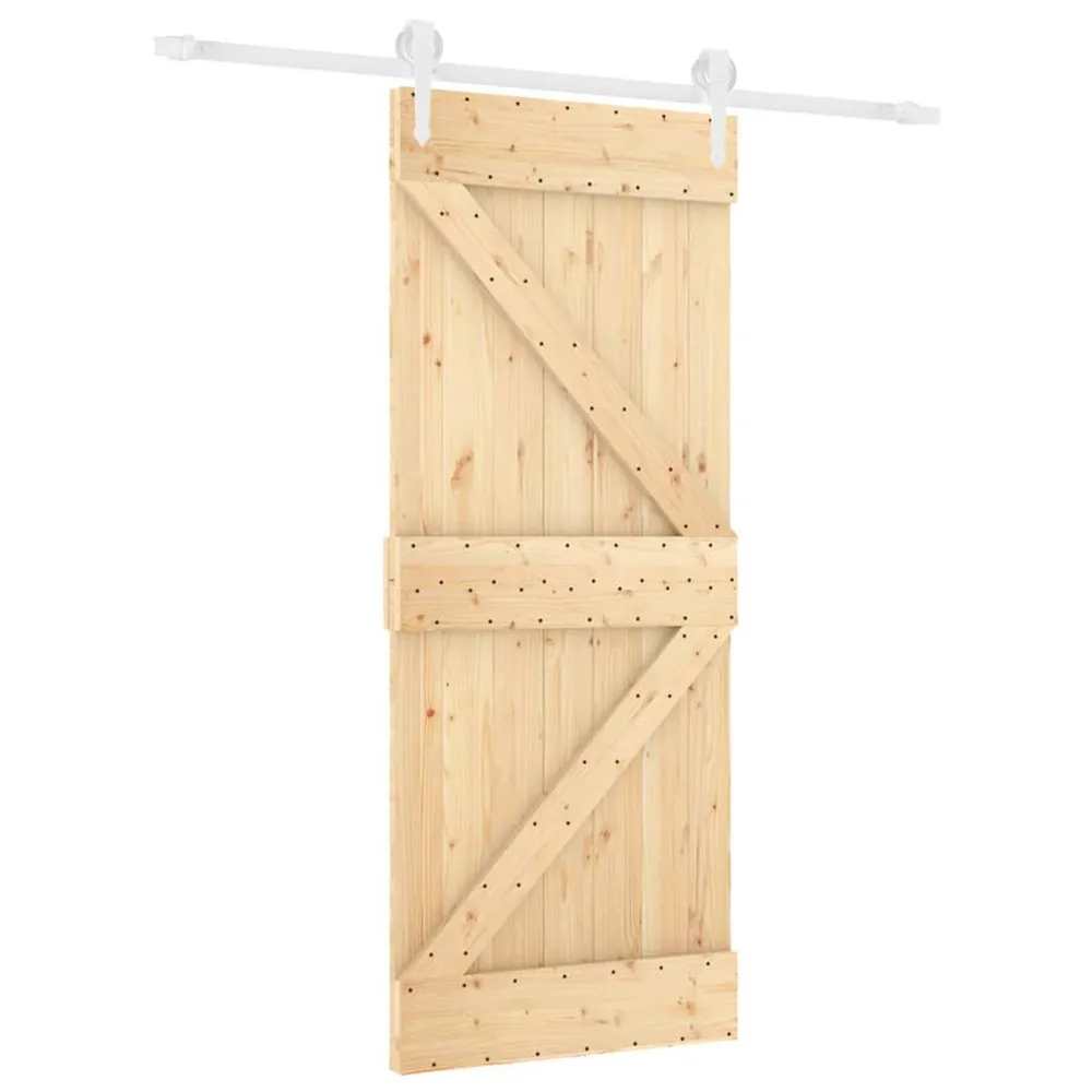 Schuifdeur met beslag 85x210 cm massief grenenhout voor smalle deuren