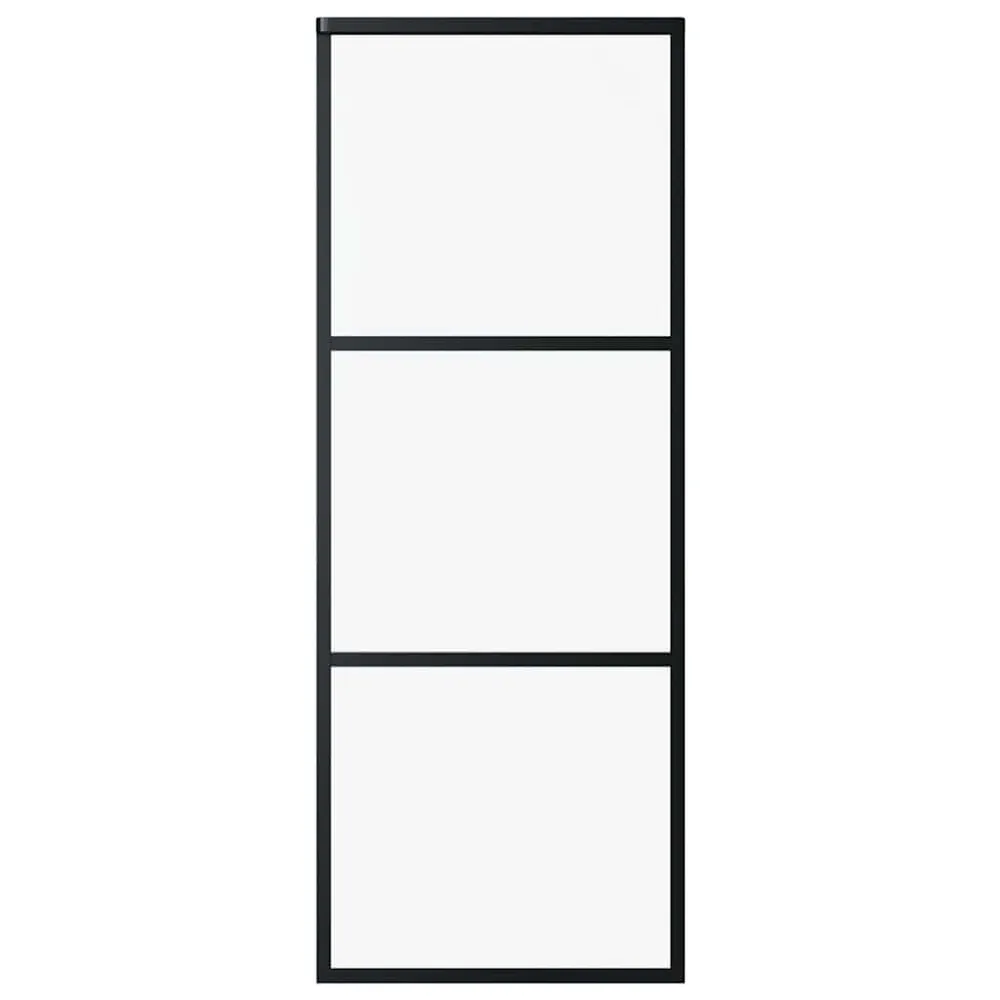 Anti-inbraak Schuifdeur 76x205 cm ESG-glas en aluminium zwart