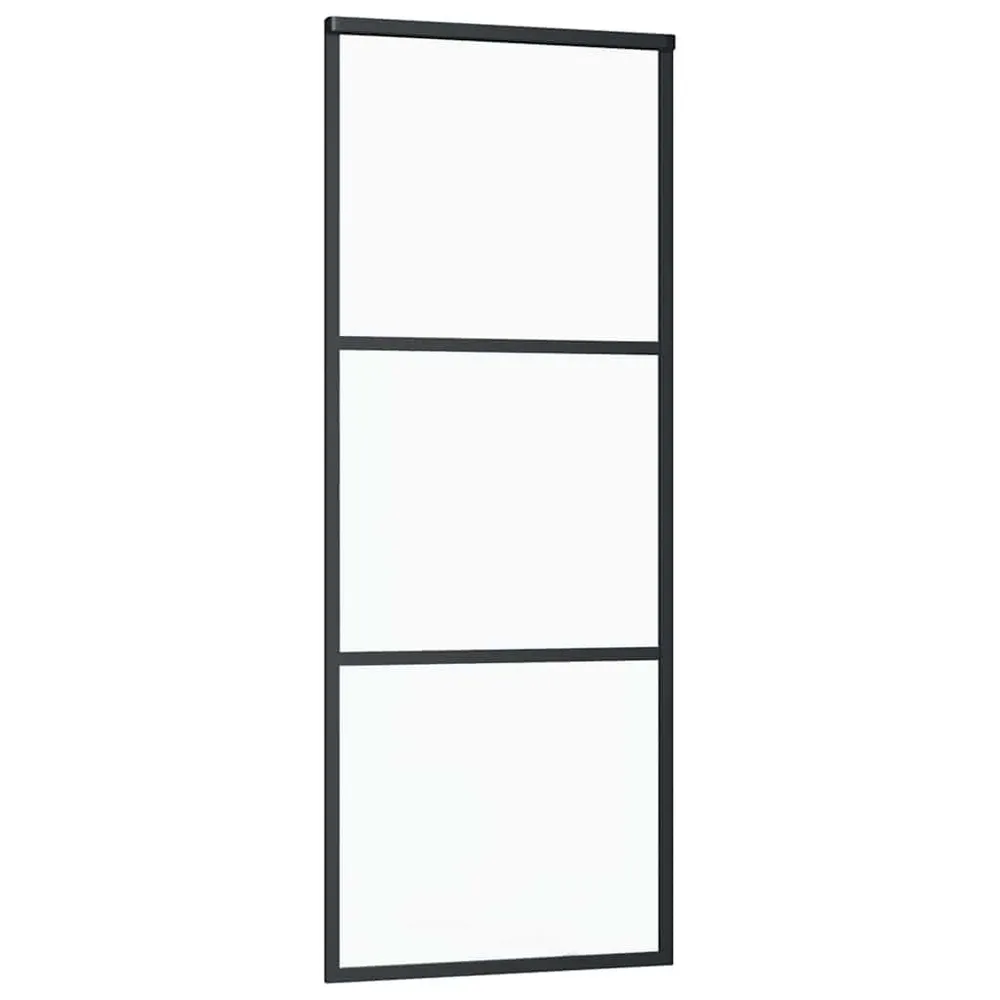 Anti-inbraak Schuifdeur 76x205 cm ESG-glas en aluminium zwart