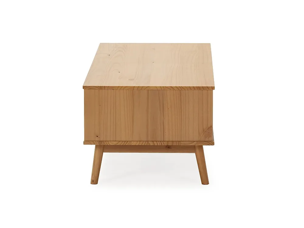 Borging Salontafel Bruce met 1 schuifdeur en 1 open vak, massief hout