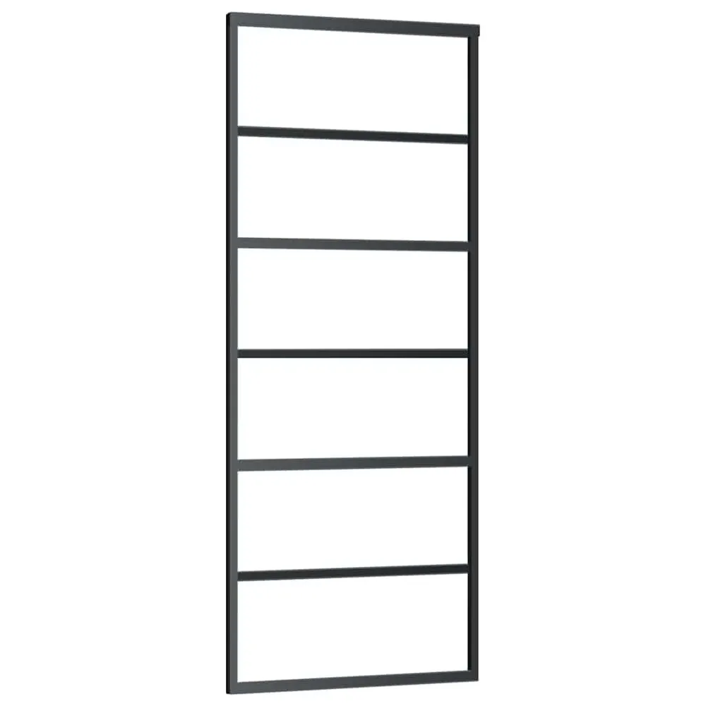 Veiligheids Schuifdeur 76x205 cm ESG-glas en aluminium zwart