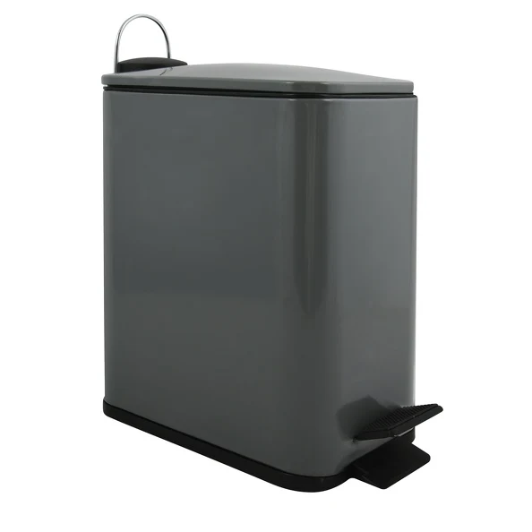 Bandenspanner Pedal bin model Erik stainless staalsoort capacity 5 liters matte gray color