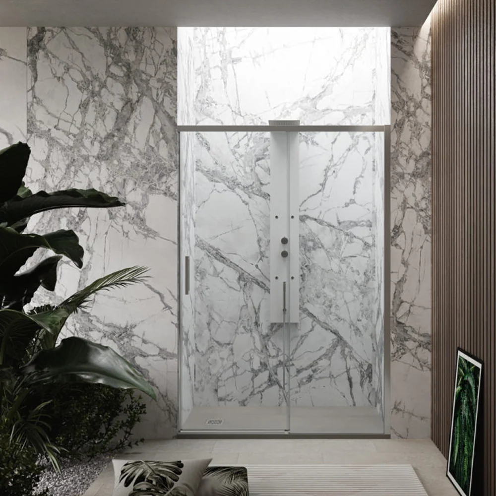 Right sliding shower door 160 cm model Lauren 8 mm tempered glazen