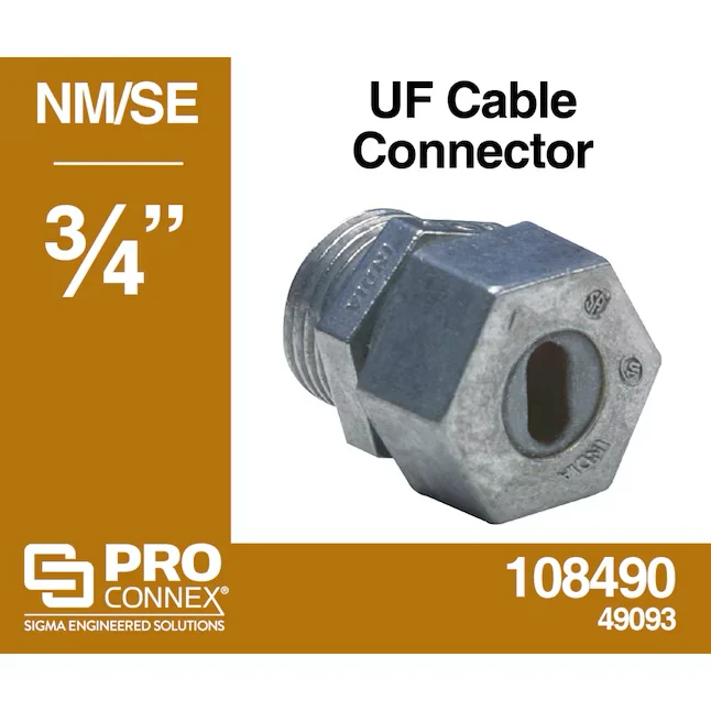 Sigma ProConnex 3/4- Die Cast Zink Uf Cable Connector Conduit Fittings