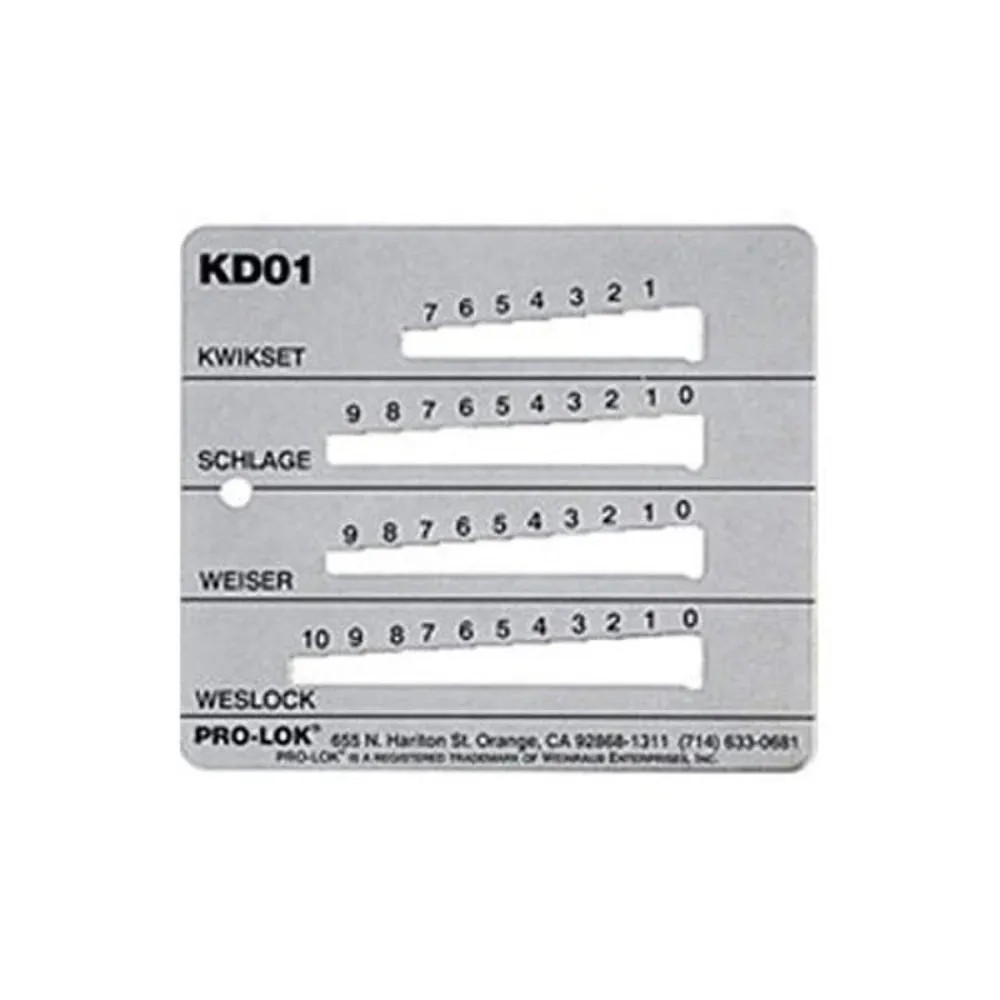 Key Decoder, Roestvrij staal Steel, Kwikset, Schlage, Weiser and Weslock