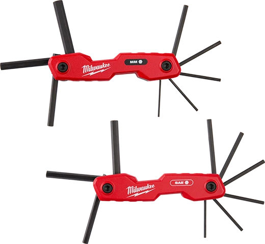 MILWAUKEE 2 PC. 17-Key Folding Hex Key Sets - SAE/Metric Q4