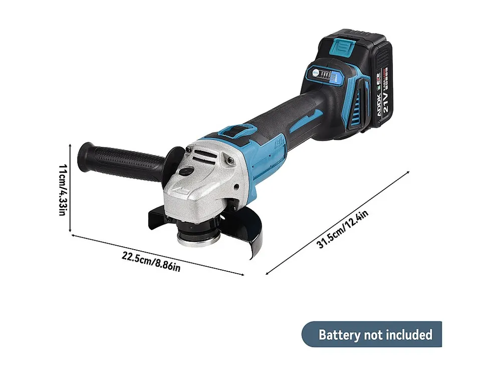 Accu haakse slijper voor Makita 18V, 125 mm accuslijpmachine, met borstelloze motor, schijfbescherming (zonder accu, zonde...