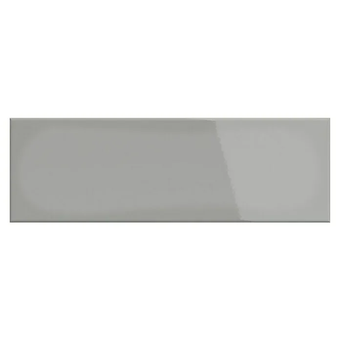 Decocer Cinca Wandtegel Metro spiegelend grey - 10 x 30 cm, Grijs, Glanzend