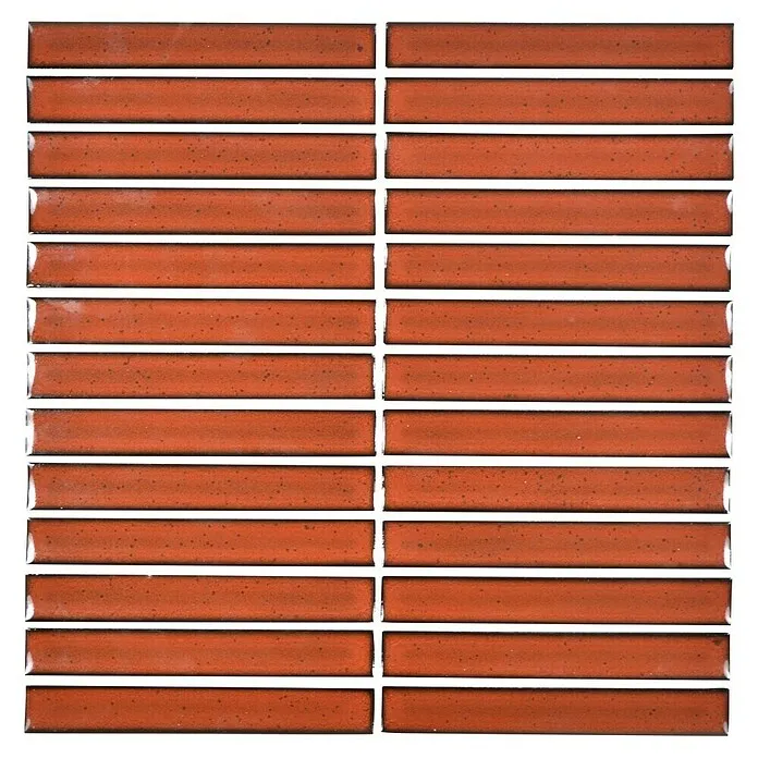 Mozaïektegel Stroken CG CS 56 - 29,6 x 29,9 cm, Rood, Glanzend