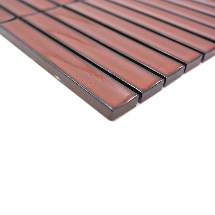 Mozaïektegel Stroken CG CS 56 - 29,6 x 29,9 cm, Rood, Glanzend