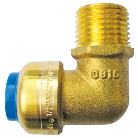 Eastman 1/2 . MIP Messing Push-Fit - Elbow met Verschillende Punten