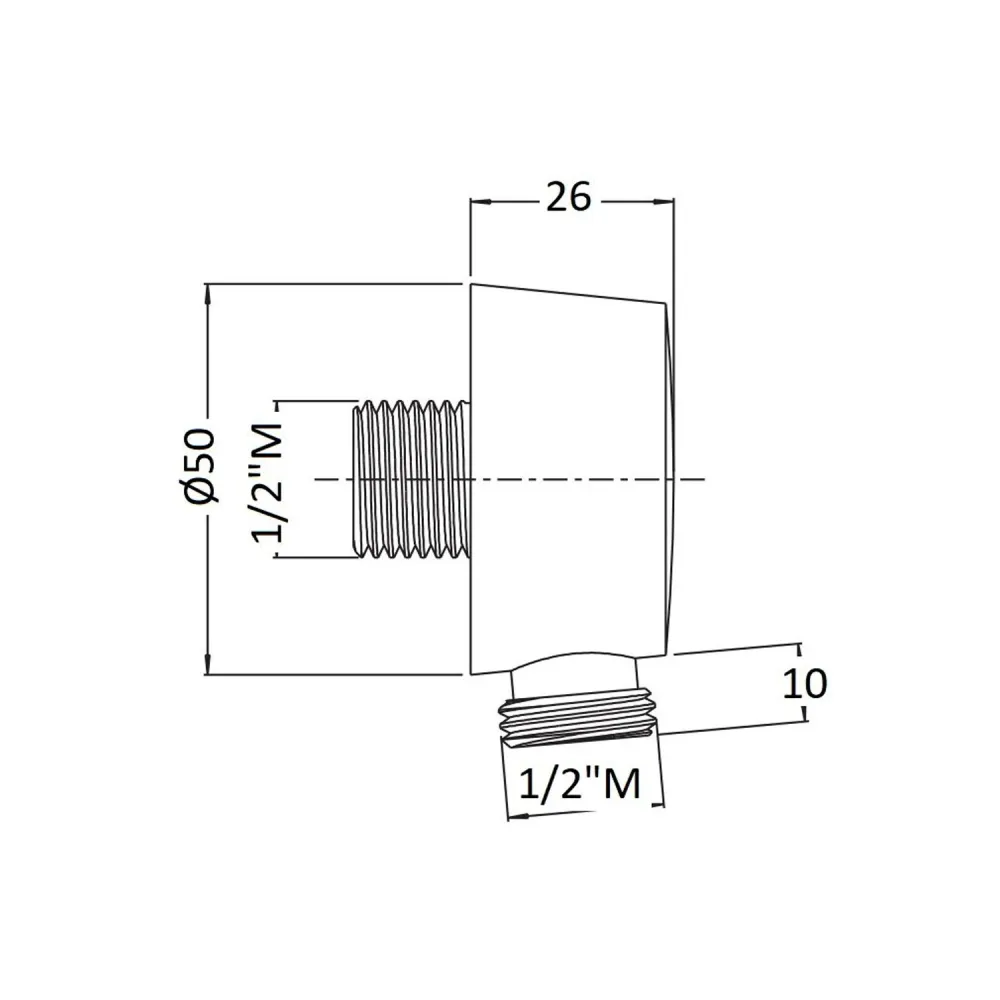 Brass water outlet round model 1/2MM bronze connection