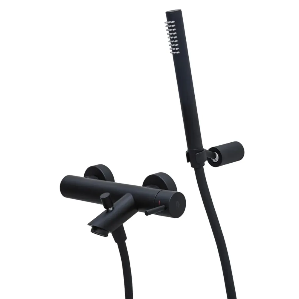 Butaan Soldeerbrander Bathtub mixer messing complete hand shower and hose Paffoni Light - Matte Black