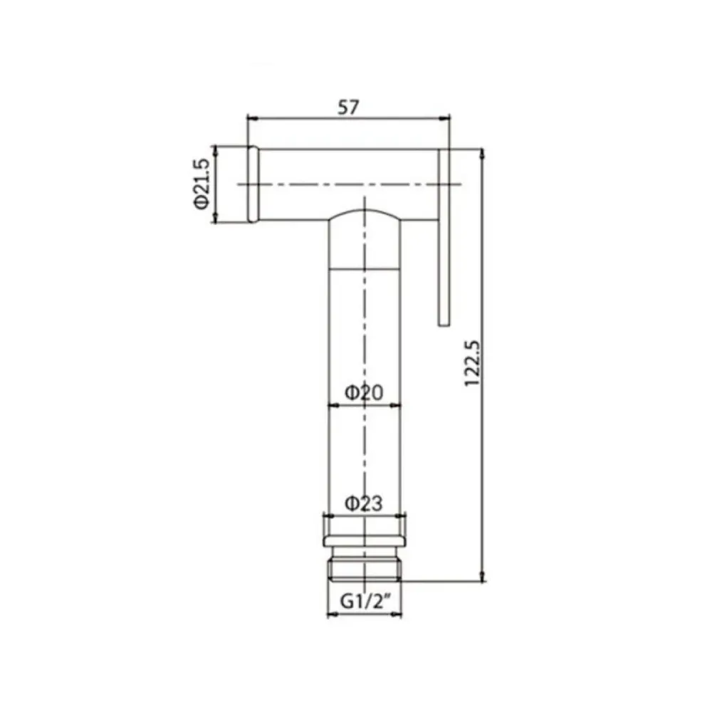 Reflex shut off shower messing 1/2M connection brushed nickel