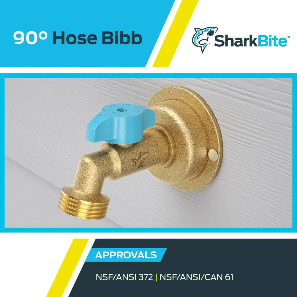 SMD Rework Station SharkBite 1/2 . x 3/4 . Messing Push-to-Connect MHT Quarter-Turn Hose Bibb