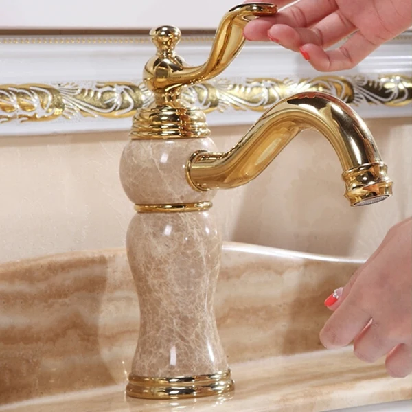 Soldeerhulpstandaard Luxury Bathroom Faucet Messing Lever Handle Low Arc Vessel Faucet Coffee