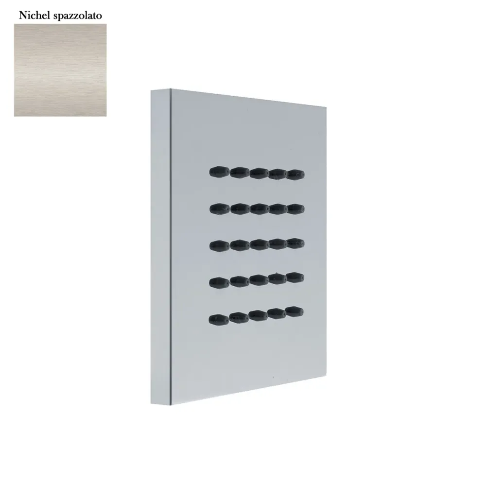 Wall-mounted square body jet showerhead 100mm matte nickel brass
