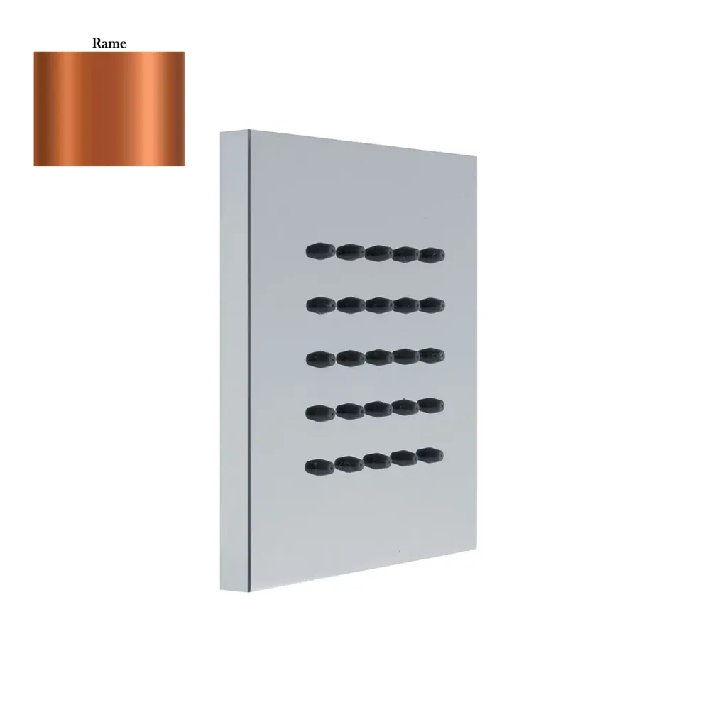 Wall-mounted square body jet showerhead 100mm messing copper