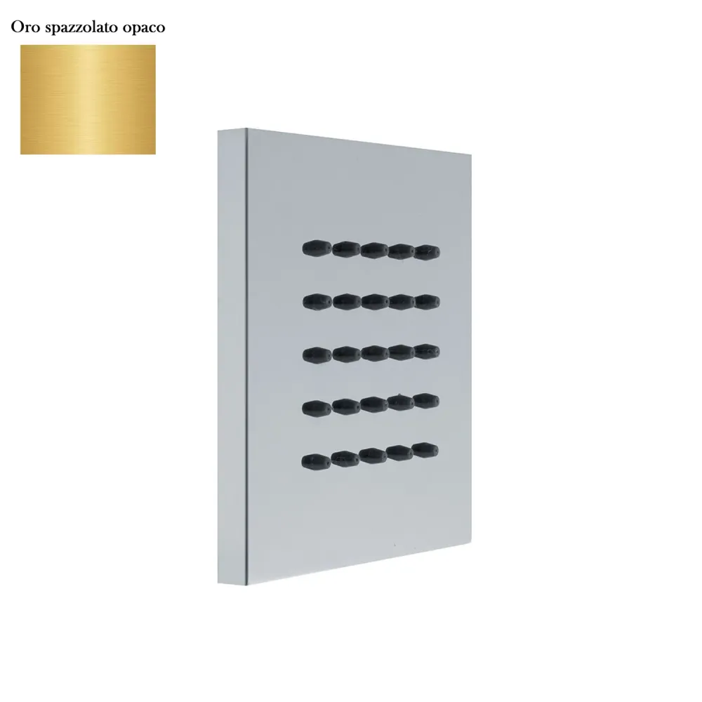 Wandgemonteerd square body jet showerhead 100mm brushed gold brass