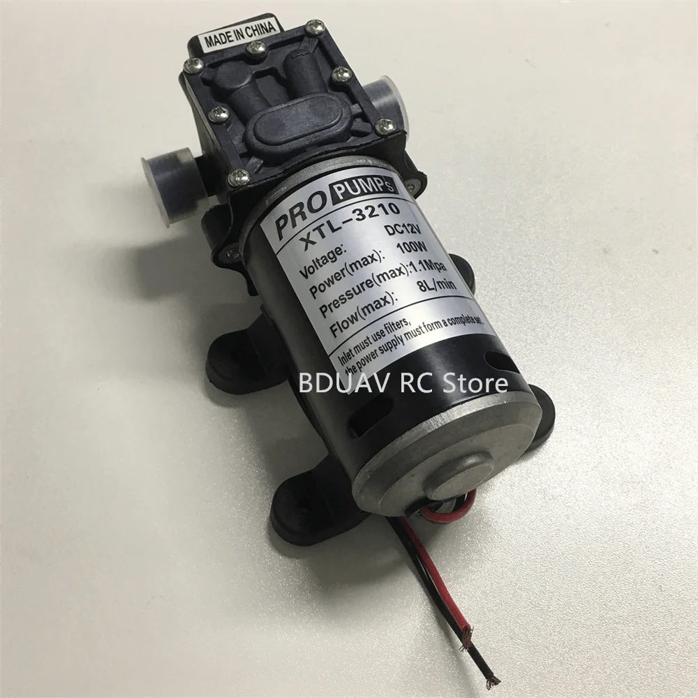 8L Brush Water Pump - DC 12V 100 W Mini Electric Diaphragm Pump Agriculture Drone XTL 3210