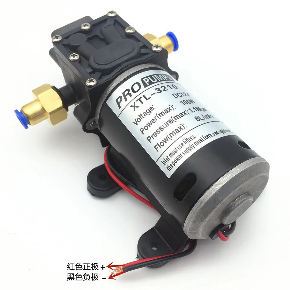 8L Brush Water Pump - DC 12V 100 W Mini Electric Diaphragm Pump Agriculture Drone XTL 3210
