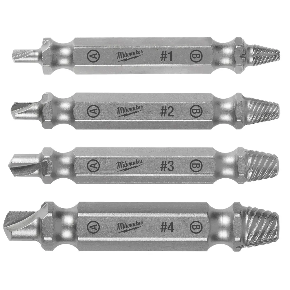 MILWAUKEE 4 PC. M2 Staalsoort Screw Extractor Set