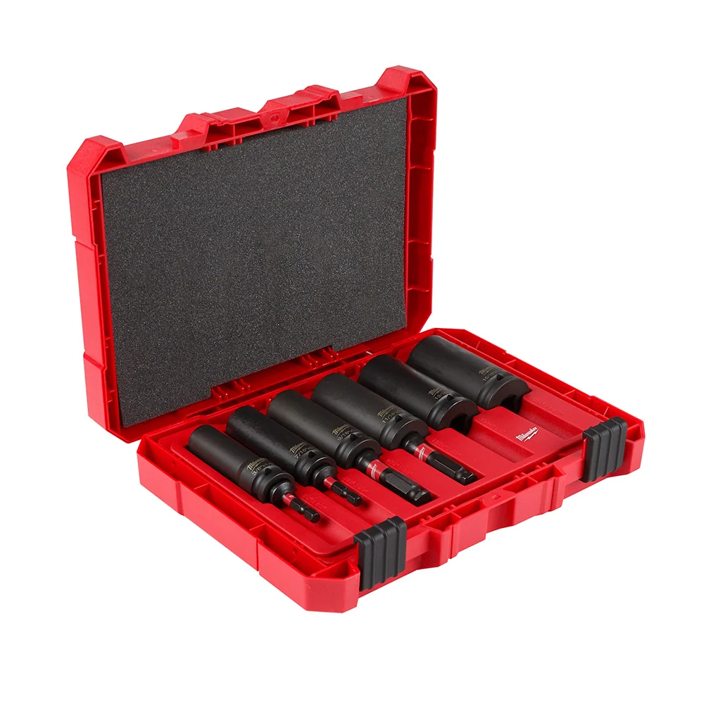 MILWAUKEE 10 PC. SHOCKWAVE Lineman's 2--1 12 Point Socket Set