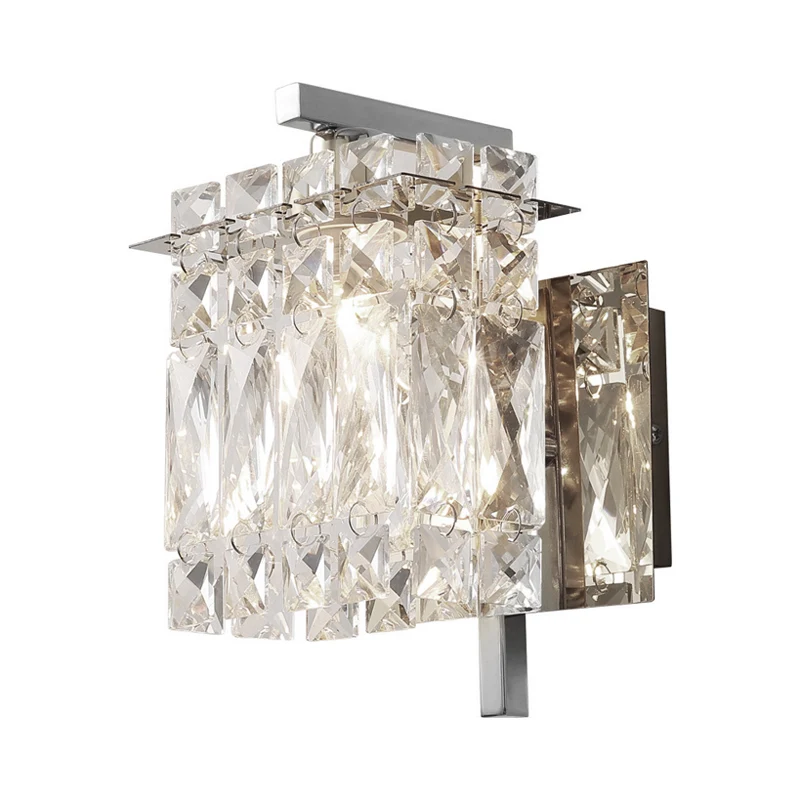 Energiezuinige LED Kristallen rechthoekige wandlamp Hedendaags 1/2/3 lichts Inbouw wandkandelaar chroom/goud woonkamer