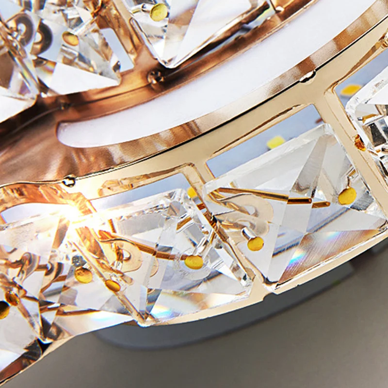 Flower Flush Mount Light Modernism Crystal Block Wit 10"/12"/14" W LED Ceiling Light Fixture, Recessed/Surface Mounted White
