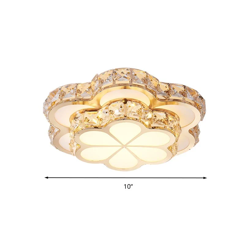 Flower Flush Mount Light Modernism Crystal Block Sneeuwwit 10"/12"/14" W LED Ceiling Light Fixture, Recessed/Surface Mount...