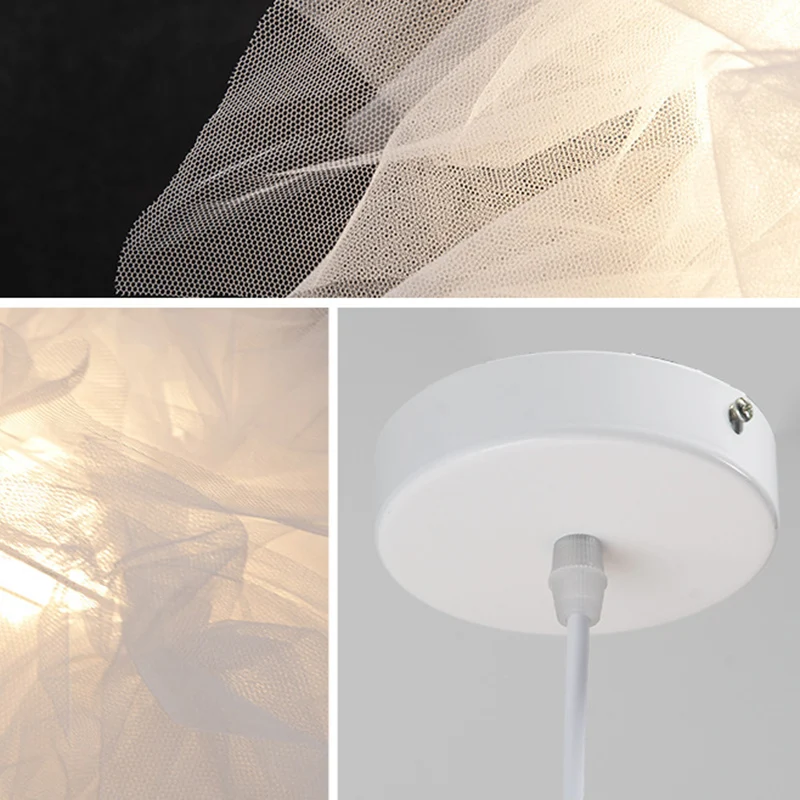 Gecertificeerd IP44 1 lichtbloem hangende verlichtingsarmaturen Scandinavische stijl stoffen hangende plafondlamp voor sla...