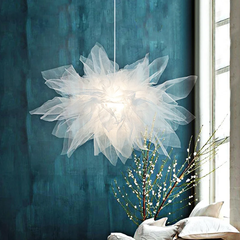Gecertificeerd IP44 1 lichtbloem hangende verlichtingsarmaturen Scandinavische stijl stoffen hangende plafondlamp voor sla...