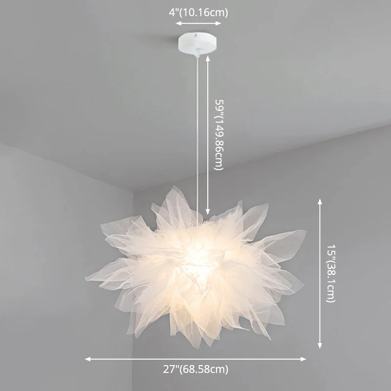Gecertificeerd IP44 1 lichtbloem hangende verlichtingsarmaturen Scandinavische stijl stoffen hangende plafondlamp voor sla...