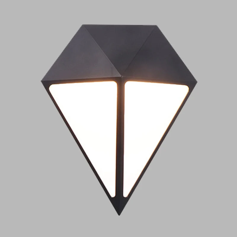Modernistische Diamond Sconce Light Armatuur Metallic LED Trap Wandmontage Lamp Zwart, Wit/Warm/Natuurlijk Helder | Snel L...