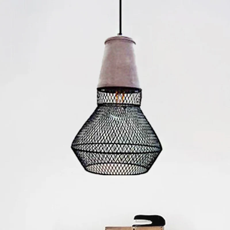 Premium Kwaliteit Cone hanglamp eigentijds steen 1-lichts hangende plafondlamp voor restaurant met zwart/rode draadkooikap