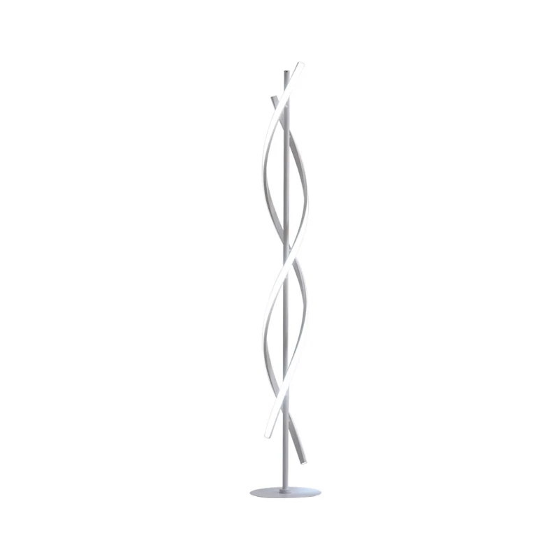 Spiraling Floor Light Simplicity Metallic Black/White LED Stand Up Lamp Warm/White Light Bedroom | Snel Leverbaar White