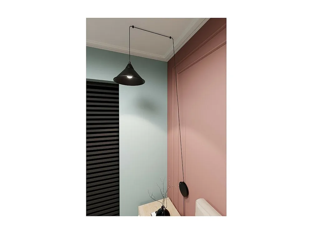Suspension Abramo, Noir, 400x400x60 cm, EPIKASA - Incl. Garantie