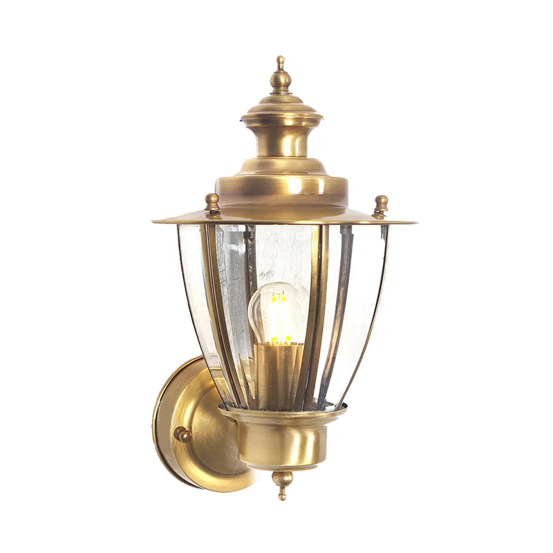 Traditional Cone Sconce Clear/Textured Parelmoer Glass 1 Bulb Wall Mounted Light Fixture Stairway - Incl. Garantie Clear