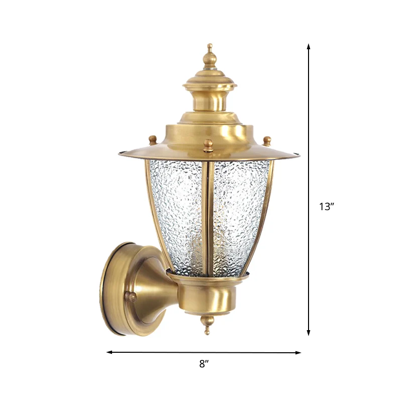 Traditional Cone Sconce Clear/Textured Parelmoer Glass 1 Bulb Wall Mounted Light Fixture Stairway - Incl. Garantie Clear