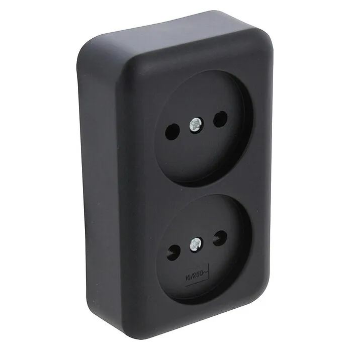 Q-Link Stopcontact - Zwart, Kunststof, Onderbouwmontage voor Badkamer en Keuken