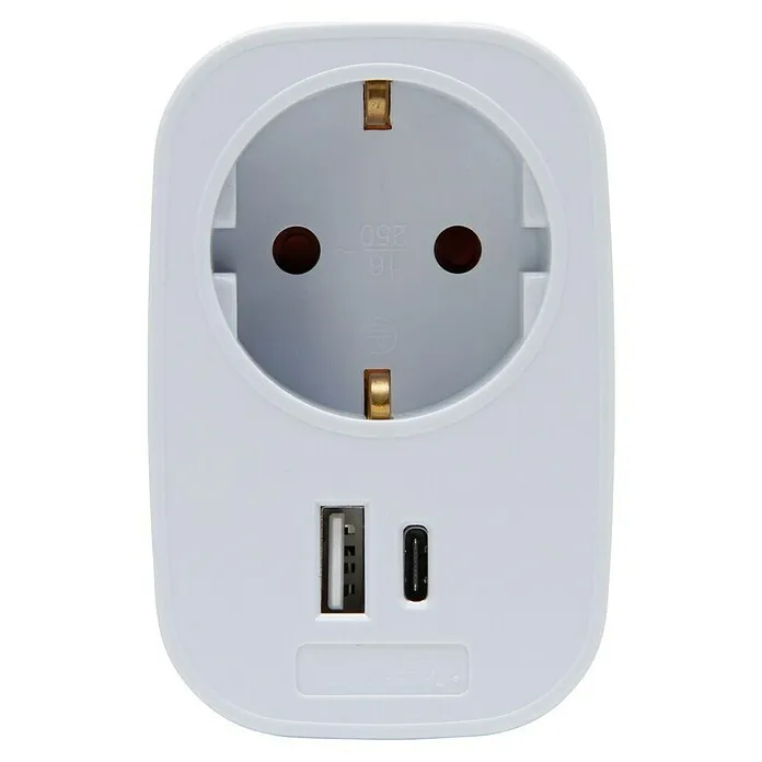 Schakelaar Stopcontactinzet met USB - Wit